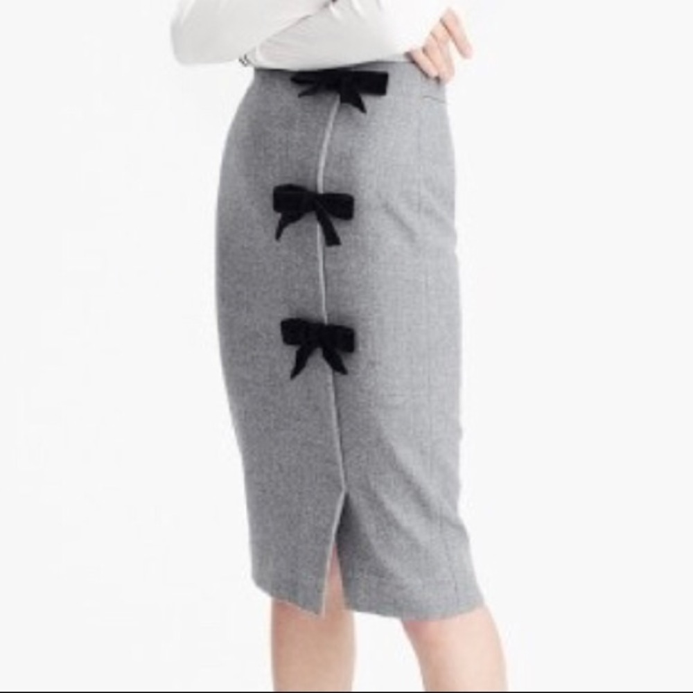 NWT J. Crew Bow Seam Pencil Skirt - Picture 2 of 6